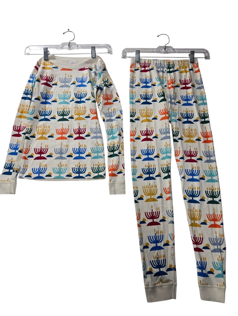 Hanna Andersson Rainbow Hanukkah Pajama Set Kids 10 Organic Cotton Menorah
